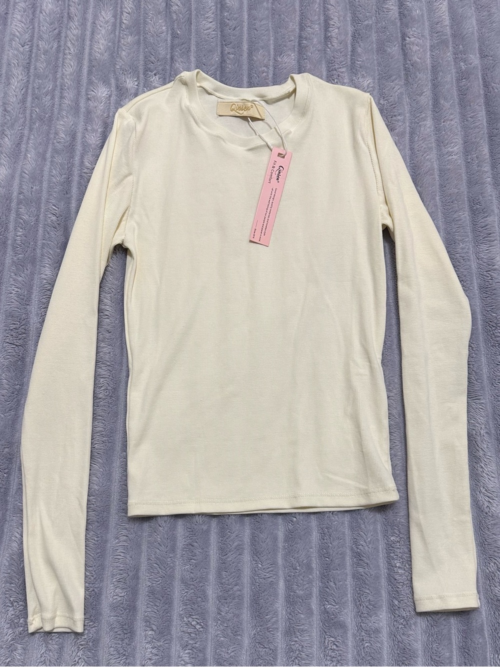 Kids Long-Sleeve Crewneck Top - Cream